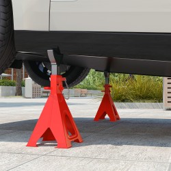 Akselipukit autolle teräs 6 t per pukki korkeussäädettävä 37,5–59,2 cm 2 kpl punainen/musta