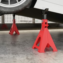 Akselipukit autolle teräs 6 t per pukki korkeussäädettävä 37,5–59,2 cm 2 kpl punainen/musta