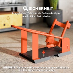 Moottoripyörän etupyörän teline, säädettävä 15–21” renkaille, teräs, 816,5 kg, oranssi