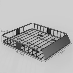 Auton kattokori terästä 110,5 x 99,5 x 18,5 cm, kantavuus 90,7 kg, musta