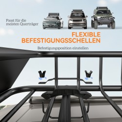 Auton kattokori terästä 110,5 x 99,5 x 18,5 cm, kantavuus 90,7 kg, musta