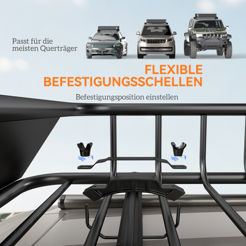 Auton kattokori terästä 110,5 x 99,5 x 18,5 cm, kantavuus 90,7 kg, musta