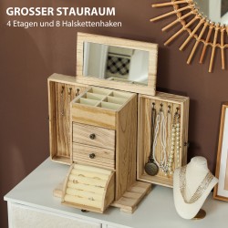 Korurasia integroidulla peilillä, 4-tasoinen paulowniapuuta, ruskea