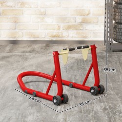 Moottoripyörän etunostin huoltoteline teräs 544 kg kantavuus punainen