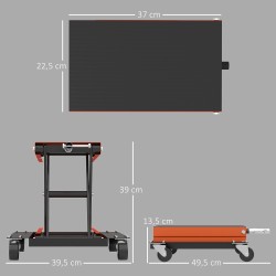 Moottoripyöränostin 500 kg terästä 13,5–39 cm korkeussäädettävä oranssi-musta