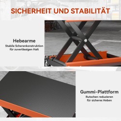 Moottoripyöränostin 500 kg terästä 13,5–39 cm korkeussäädettävä oranssi-musta