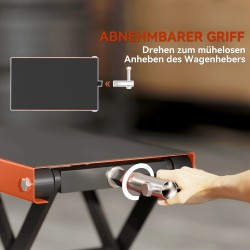 Moottoripyöränostin 500 kg terästä 13,5–39 cm korkeussäädettävä oranssi-musta