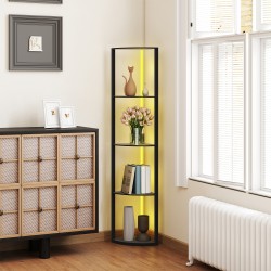 LED lattiavalaisin hyllyillä, 5-tasoinen RGB-värinvaihto, himmennettävä, kaukosäädin, musta