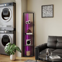 LED lattiavalaisin hyllyillä, 5-tasoinen RGB-värinvaihto, himmennettävä, kaukosäädin, musta