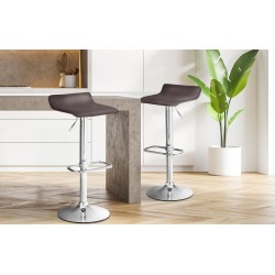 Säädettävä baarijakkara keinonahkaistuimella ja jalkatuella, 360° kääntyvä