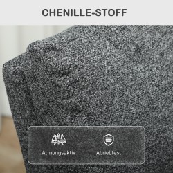 Lepotuoli olohuoneeseen, säädettävä recliner, kangasverhoilu polyesteriä, harmaa