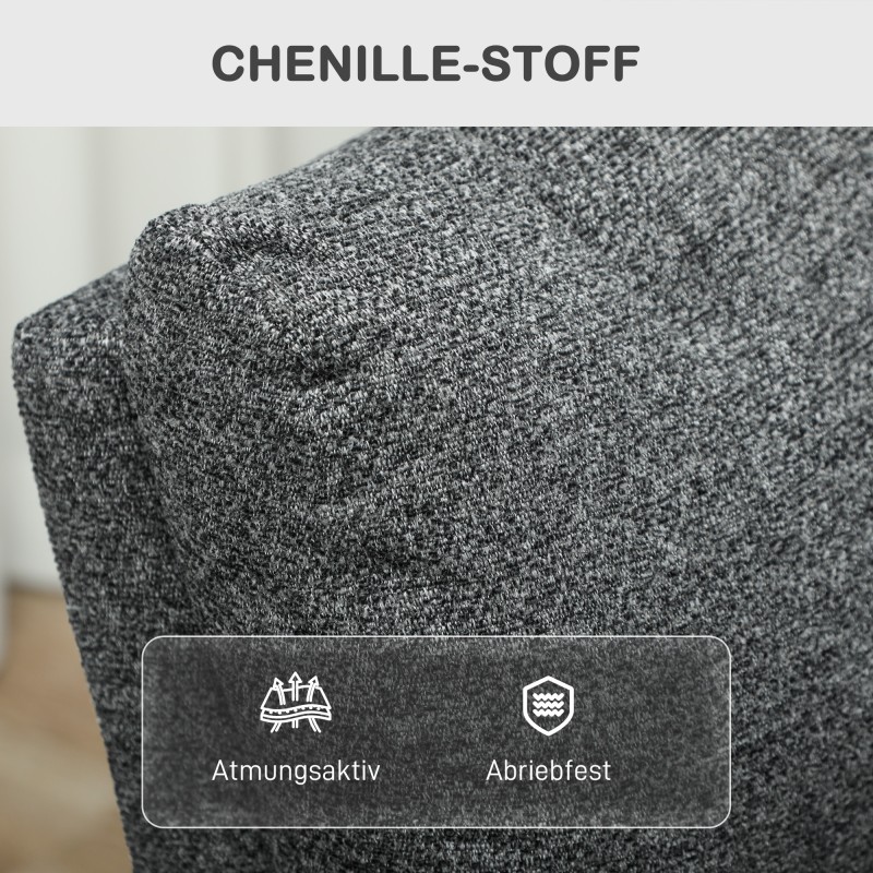 Lepotuoli olohuoneeseen, säädettävä recliner, kangasverhoilu polyesteriä, harmaa