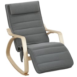 Keinutuoli hieronta ja lannenlämmitintoiminnoilla kangasverhoilu säädettävä jalkatuki harmaa