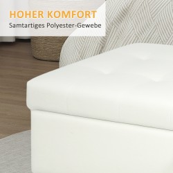 Säilytysrahi olohuoneeseen, samettimainen kangas, puujalat, 115 x 50 x 43 cm, kermanvalkoinen