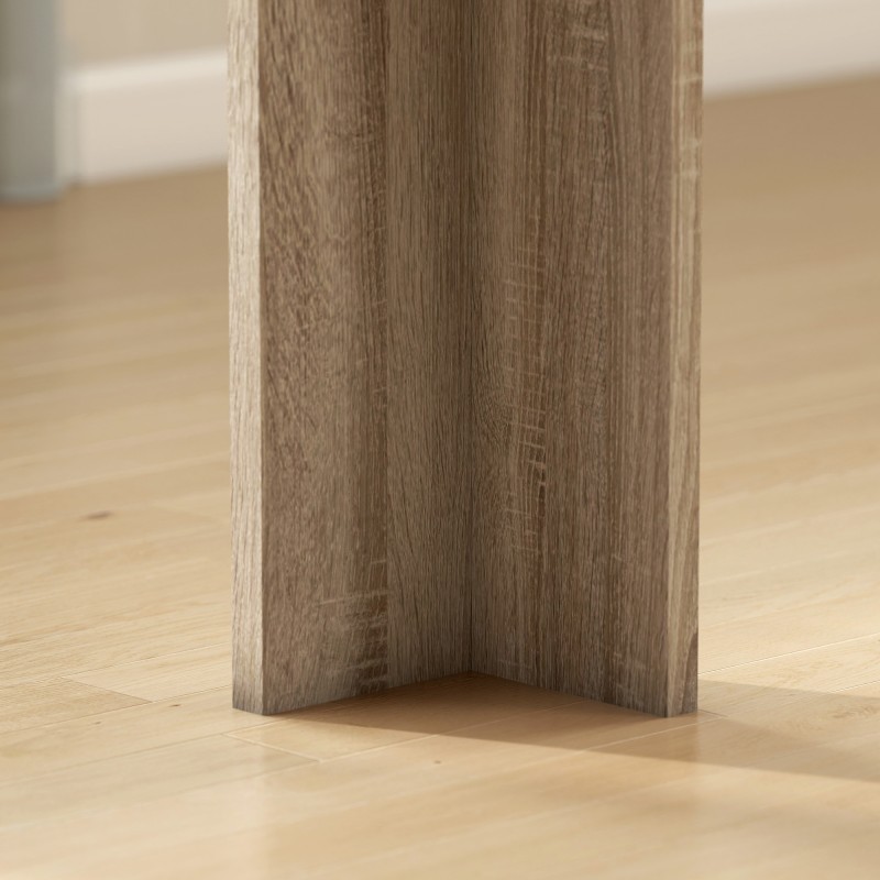 Jatkettava ruokapöytä 180–260 x 90 cm, 6–10 hengelle, melamiinipinnoitettu lastulevy, tammi