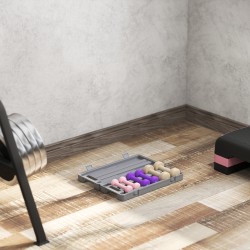 Käsipainosetti 6 kg kotitreeniin, 3 paria (0,5/1/1,5 kg) kantosalkulla