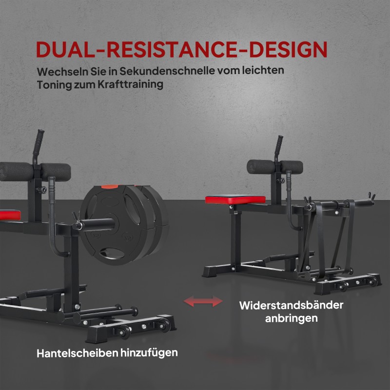 Pohjeharjoittelulaite kotikäyttöön, teräsrunkoinen, säädettävä, siirtopyörillä, musta