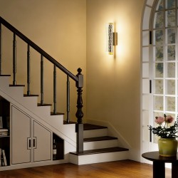 Seinävalaisin LED 9W, metallia ja akryylia, ruutukuvio, 2 kpl, musta