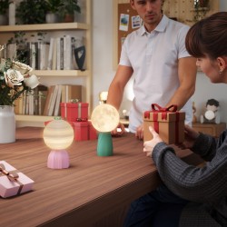 Pöytävalaisinsarja 2 kpl, planeetta-design, 3 värilämpötilaa, himmennettävä, USB, ABS, monivärinen