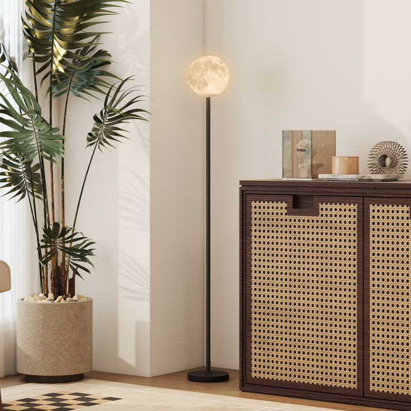 Lattiavalaisin kuukuviolla, 3 värilämpötilaa, metallirunko, E27, musta-valkoinen