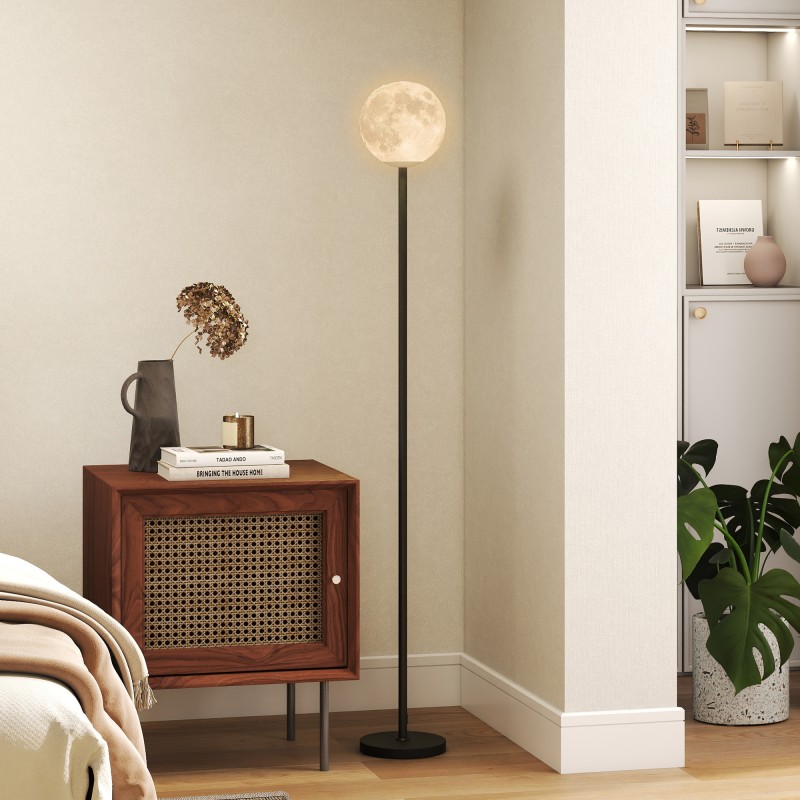 Lattiavalaisin kuukuviolla, 3 värilämpötilaa, metallirunko, E27, musta-valkoinen