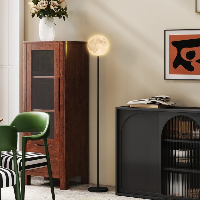 Lattiavalaisin kuukuviolla, 3 värilämpötilaa, metallirunko, E27, musta-valkoinen