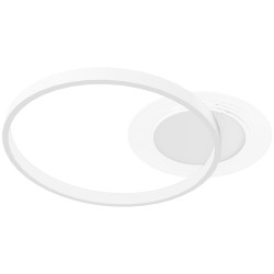 LED kattovalaisin kaksirengasmuotoilu 30 W 50 x 40 x 7 4 cm valkoinen