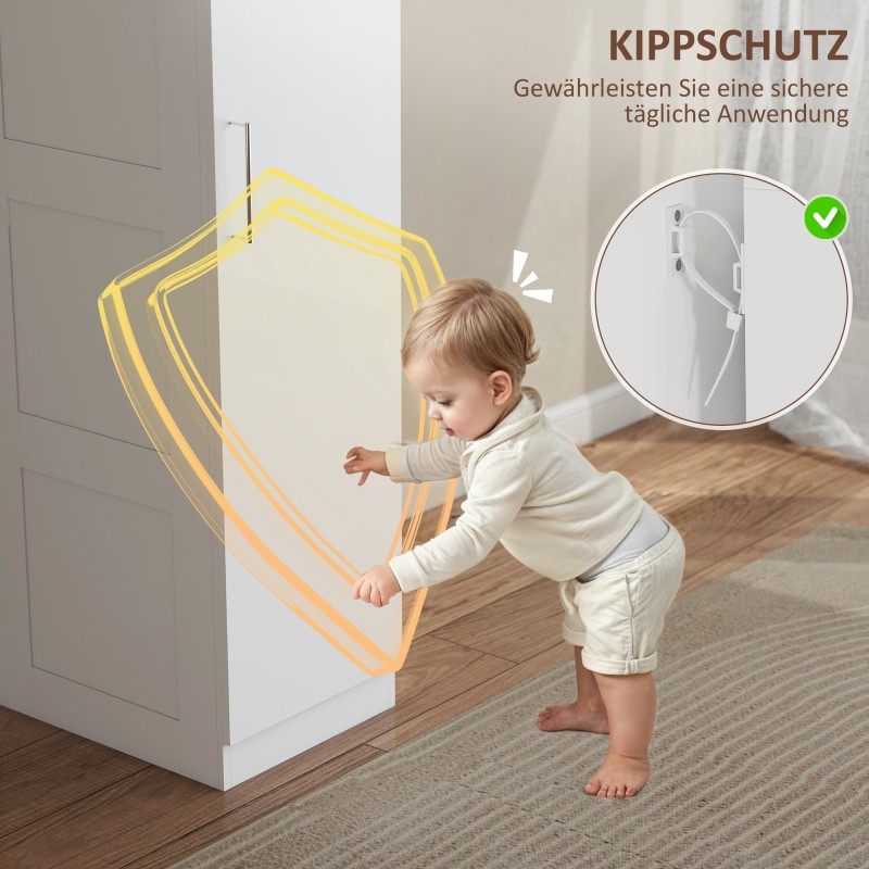 Kapea vaatekaappi soft close -ovella ja vaatetangolla 40 x 52 x 180 cm valkoinen