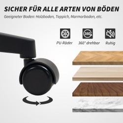 Työtuoli korkealla selkänojalla, keinovilla, keinutoiminto, harmaa