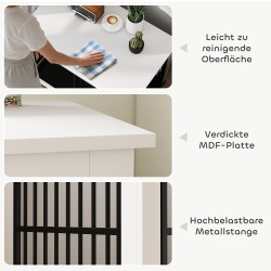 Koiran sisähäkki kääntyvällä ruokakupilla MDF+metalli 95 x 60 x 68,5 cm valkoinen