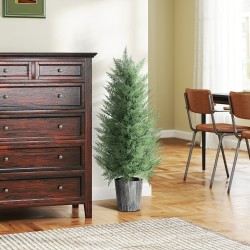 Tekosypressi ruukussa 90 cm, UV-suojattu, 2 kpl, vihreä muovi