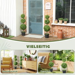 Tekokasvi ruukussa 2 kpl, kolmoispallo, 100 cm, muovi, vihreä