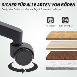 Verkkoselkäinen toimistotuoli, säädettävä työtuoli keinutoiminnolla, musta