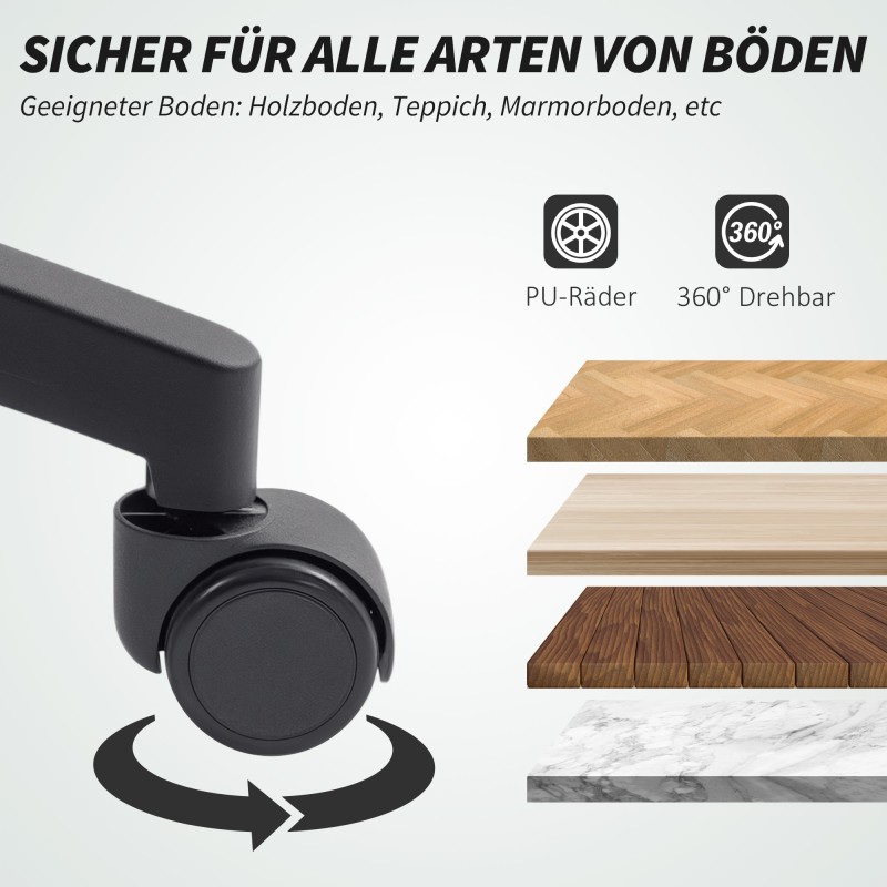 Verkkoselkäinen toimistotuoli, säädettävä työtuoli keinutoiminnolla, musta