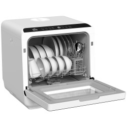 Pöytätiskikone 6 L säiliöllä 5 pesuohjelmaa kuivaustoiminto LED näyttö valkoinen