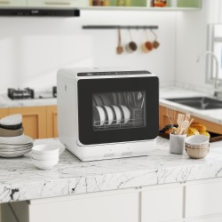 Pöytätiskikone 6 L säiliöllä, 5 pesuohjelmaa, kuivaustoiminto, LED-näyttö, valkoinen