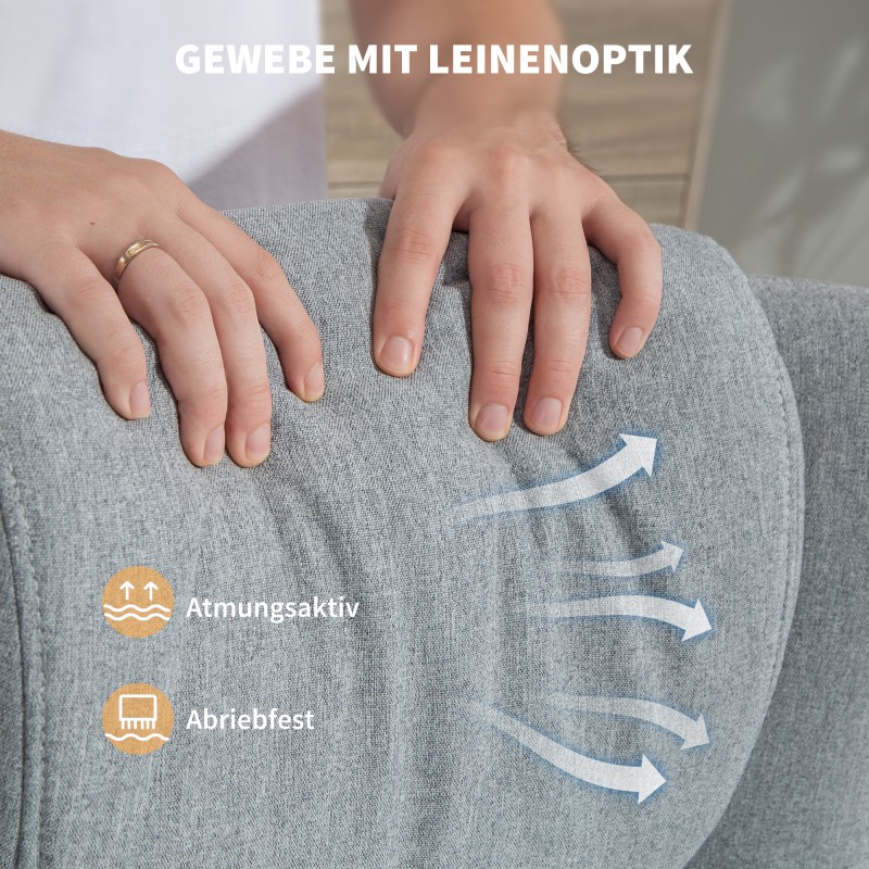 Pyörivä lepotuoli jalkarahilla, kallistettava, kangasverhoilu, metalli­jalusta, harmaa