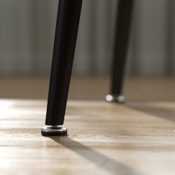 Ruokapöytä 4 hengelle, MDF-tammi ja teräsjalat, 110 x 70 x 75 cm, tammi/musta