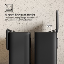 Roska-astia keittiöön 8 L, ruostumatonta terästä, lattia- tai kaappikiinnitys, musta