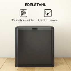 Roska-astia keittiöön 8 L, ruostumatonta terästä, lattia- tai kaappikiinnitys, musta