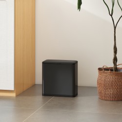 Roska-astia keittiöön 8 L, ruostumatonta terästä, lattia- tai kaappikiinnitys, musta