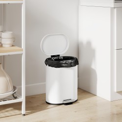 Roskakori poljinroskis 12 l metallia soft close sisäastialla valkoinen 30 x 25,5 x 37,5 cm