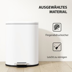 Roskakori poljinroskis 12 l metallia soft close sisäastialla valkoinen 30 x 25,5 x 37,5 cm