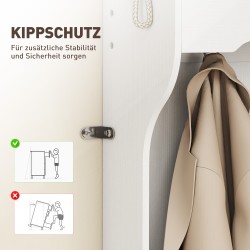 Eteisen naulakko penkillä ja kenkälokeroilla, lastulevy/MDF, 100 x 35 x 172,2 cm, valkoinen