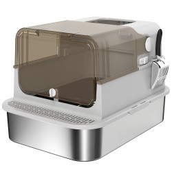 Kissanvessa suurille kissoille ruostumatonta terästä XXL 70 x 50 x 46 5 cm harmaa