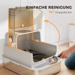 Kissanvessa suurille kissoille ruostumatonta terästä XXL 70 x 50 x 46,5 cm harmaa