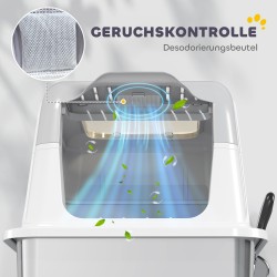 Kissan suljettu hiekkalaatikko ruostumattomalla teräsaltaalla 60,4x40,4x41,8 cm valkoinen/harmaa