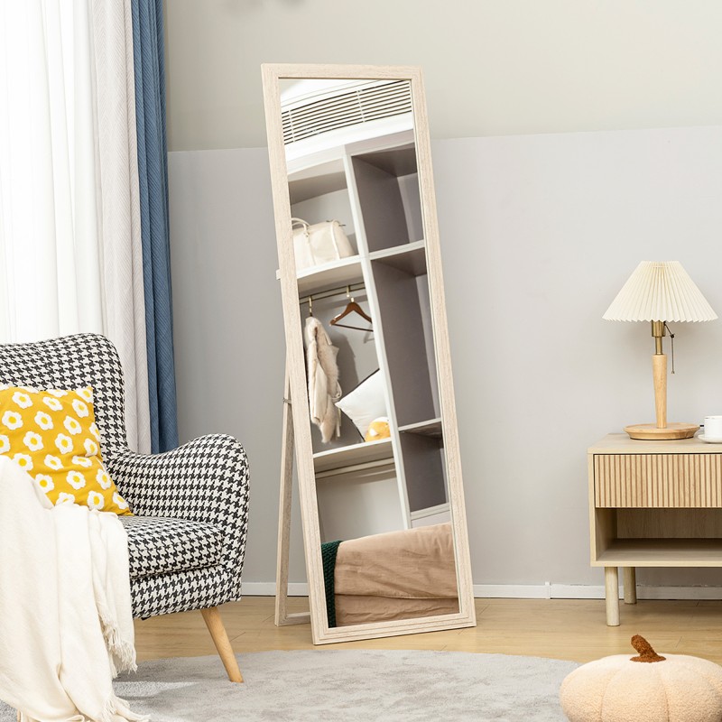 Kokovartalopeili 160 x 50 cm, karkaistu lasi, valkoinen kehys