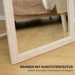 Kokovartalopeili 160 x 50 cm, karkaistu lasi, valkoinen kehys