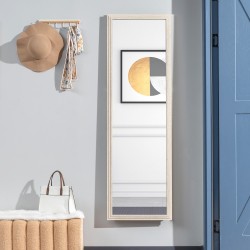 Kokovartalopeili 160 x 50 cm, karkaistu lasi, valkoinen kehys